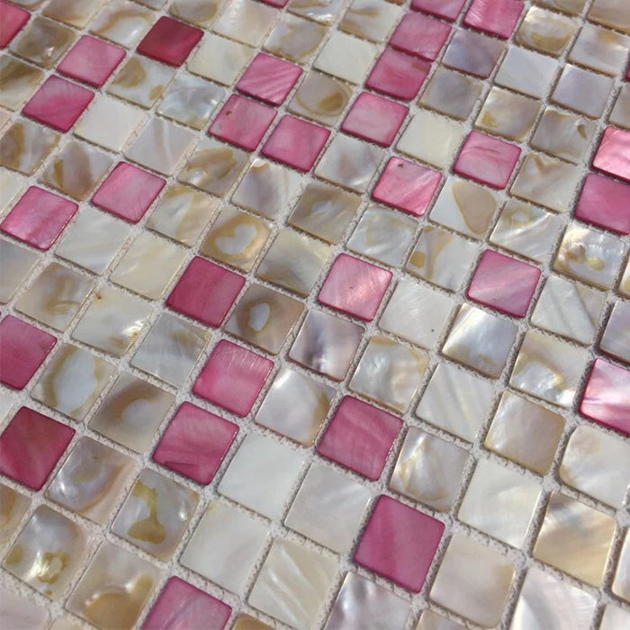 Dying Pink Mother of pearl backsplash tile MOP19012 fresh water shell mosaic bathroom wall tile kitchen - My Building Shop