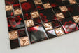 5 PCS Black red rose glass mosaic backsplash tile JMFGT006 rose gold glass wall tiles bathroom - My Building Shop