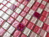 11 PCS Red pink glass resin mosaic tile backsplash JMFGT068 kitchen crystal glass mosaic bathroom wall tiles - My Building Shop