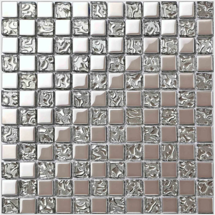 1 PC Electroplated silver glass mosaic tiles backsplash kitchen CGMT1906 bathroom shower wall tile - My Building Shop