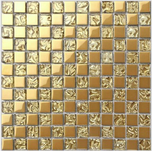 1 PC Electroplated gold glass mosaic kitchen backsplash tile CGMT19041 bathroom wall tiles - My Building Shop