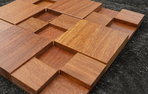 11 PCS Natural Wood Mosaic Backsplash 3D Wooden Wallboard Tile DQ201 - My Building Shop