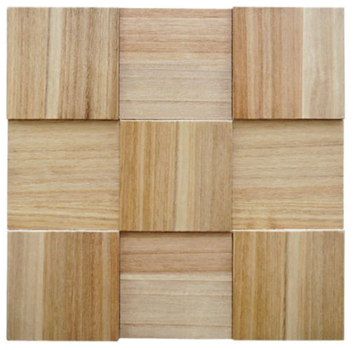 11 PCS Natural Wood Mosaic 3D Wooden Wallboard Backsplash Wall Tile DQ205 - My Building Shop