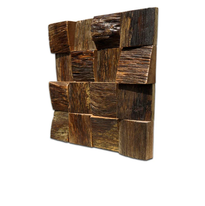 11 PCS Old Ancient Boat Wood Moaic Wallboard 3D Wooden Wall Tile Backsplash DQ156 - My Building Shop