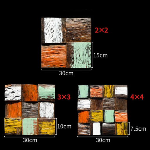 11 PCS Painted White Mint Green Orange Yellow Ancient Boat Wood Wall Tile 3D Natural Wooden Wallboard Backsplash DQ158 - My Building Shop