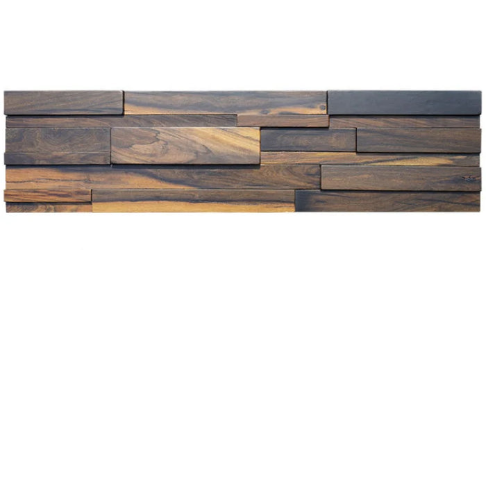 6 PCS Chacate Preto Wood Wallboard 3D Solid Wooden Mosaic Backsplash Wall Tile DQ164 - My Building Shop