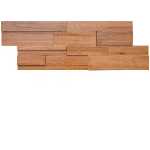 4 PCS Natural Lemon Eucalyptus Wood Mosaic 3D Wooden Backsplash Wall Tile DQ171 - My Building Shop