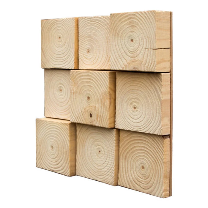 11 PCS Natural Pine Wood Moaic 3D Solid Wooden Panel Wall Backsplash Tile DQ129 - My Building Shop