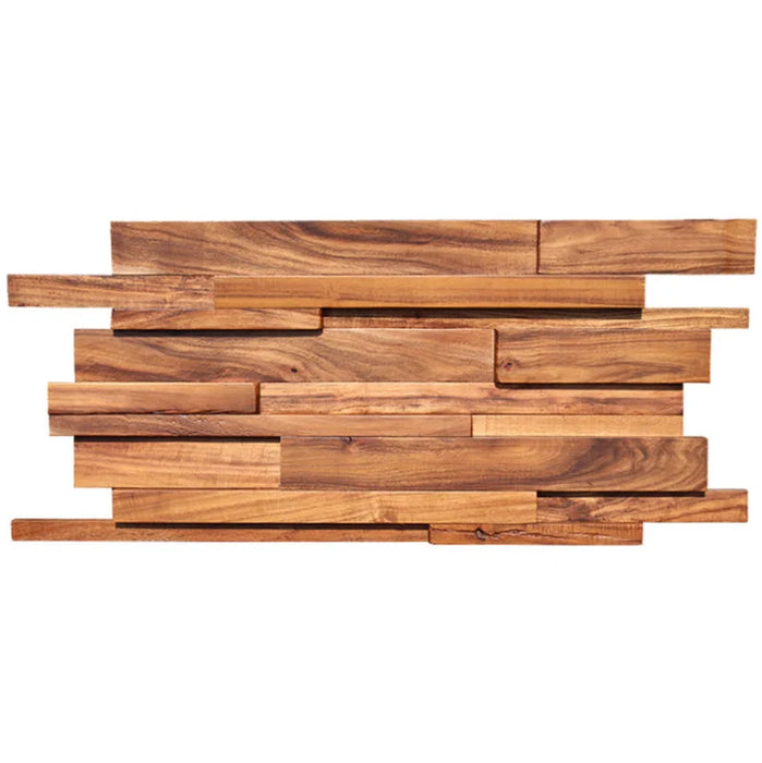 6 PCS Natural Solid Wood Wall Backsplash Tile 3D Wooden Pattern Panel Mosaic Tiles DQ102 - My Building Shop