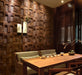 6 PCS Walnut Color Natural Rattan Mix Oak Mosaic 3D Solid Wood Backsplash Wall Tile DQ114 - My Building Shop