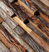 6 PCS Brick Interlocking Ancient Old Boat Natural Wood Tile Backsplash 3D Pattern Panel Wooden Mosaic Wall Tiles DQ013 - My Building Shop