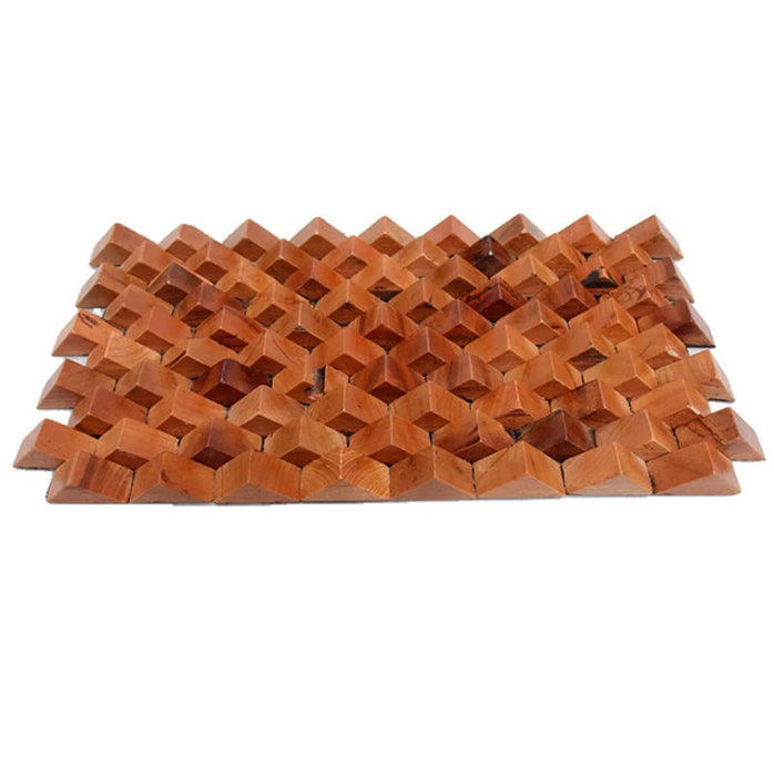 6 PCS Triangle Ancient Old Boat Wood Wall Tile 3D Wooden Pattern Panel Mosaic Backsplash DQ044 - My Building Shop