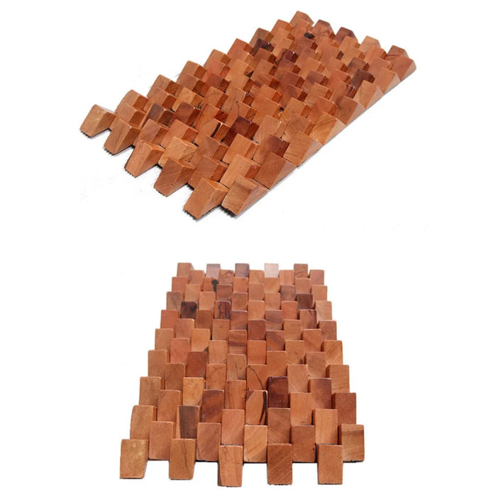 6 PCS Triangle Ancient Old Boat Wood Wall Tile 3D Wooden Pattern Panel Mosaic Backsplash DQ044 - My Building Shop
