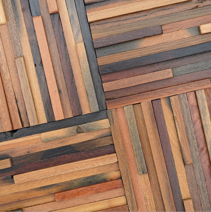 11 PCS 3D Solid Wood Tile Backsplash Natural Wooden Pattern Panel Mosaic Wall Tiles DQ036 - My Building Shop