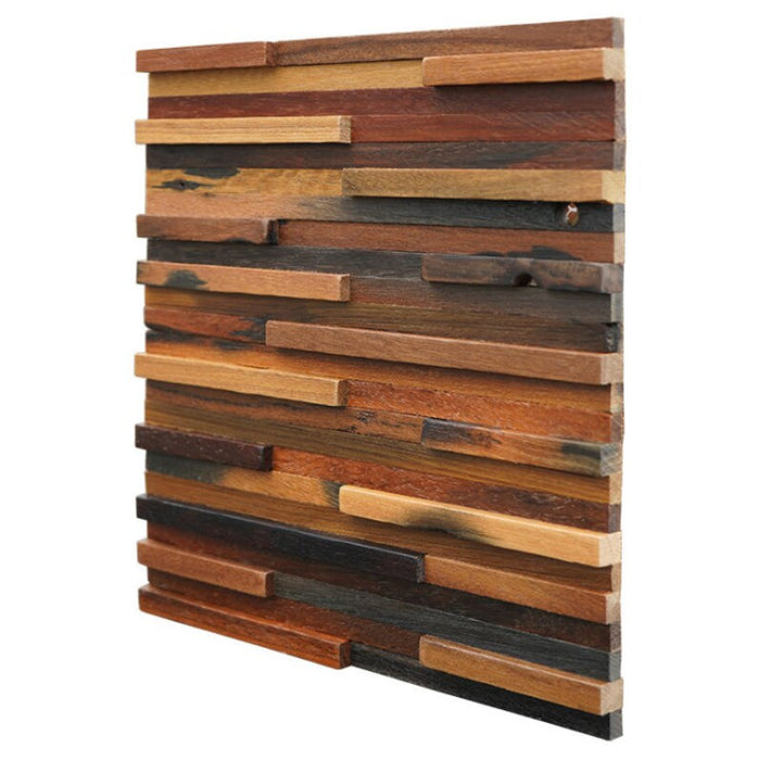 11 PCS 3D Solid Wood Tile Backsplash Natural Wooden Pattern Panel Mosaic Wall Tiles DQ036 - My Building Shop