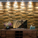 5 PCS Brick Interlocking White Oak Wood Tile 3D Pattern Panel Wooden Mosaic Wall Tiles Backsplash DQ016 - My Building Shop