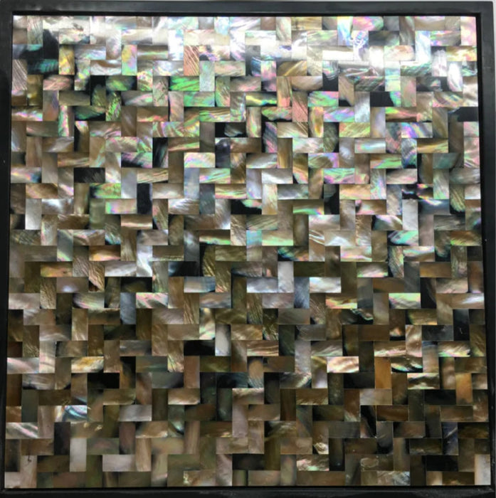 8mm Thickness Seamless Black Gold Penguin Shell Mosaic Wall Board Mother Of Pearl Kitchen Backsplash Tile MOPSL101 - My Building Shop