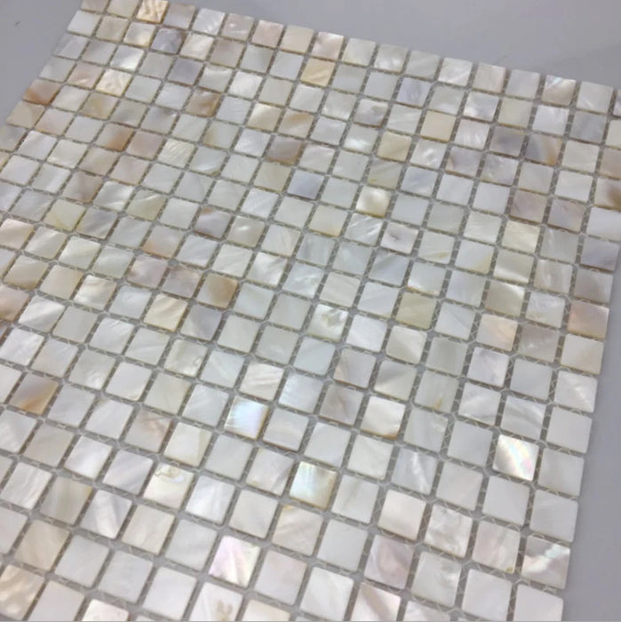 2mm Thickness 15mm Natural White Mother of Pearl Shell Mosaic Kitchen Backsplash Bathroom Wall Tile MOPSL036 - My Building Shop