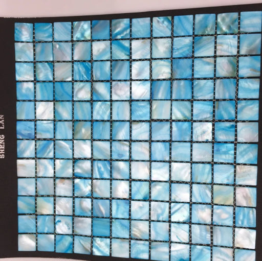 11 PCS Dying Blue Mother Of Pearl Shell Mosaic For Kitchen Backsplash Bathroom Wall Tile MOPSL038 - My Building Shop
