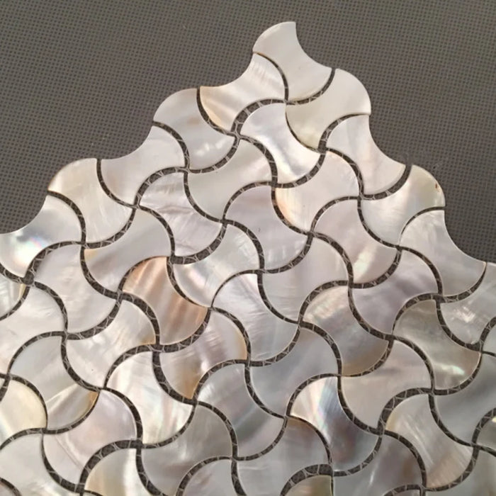 Bow Tile Design Bow Shape Shell Mosaic Natural Mother of Pearl Kitchen Backsplash Wall ...