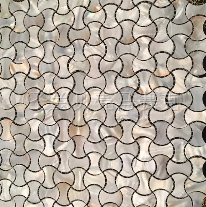 Bow Tile Design Bow Shape Shell Mosaic Natural Mother of Pearl Kitchen Backsplash Wall ...