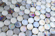 11 PCS Penny Round Sugar Silver White Gray Rainbow Glass Mosaic Bathroom Wall Tile JMFGT2008 Kitchen Backsplash Tiles - My Building Shop