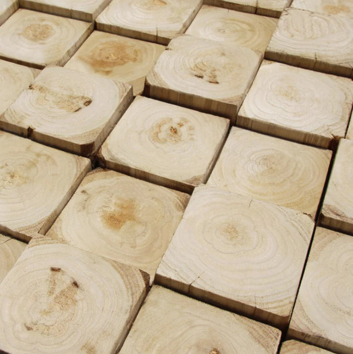 11 PCS Plum Blossom Wood Moaic Natural Solid Wooden Panel Wall Backsplash Tile DQ131 - My Building Shop