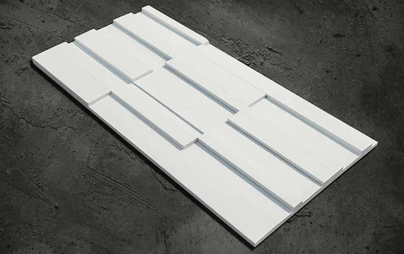 6 PCS Natural White Wood Wall Tile 3D Solid Wooden Pattern Panel Mosaic Backsplash Tiles DQ098 - My Building Shop
