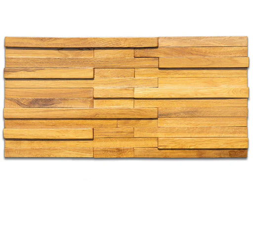 6 PCS Natural Oak Wood Mosaic Backsplash 3D Wooden Pattern Panel Wall Tile DQ096 - My Building Shop