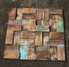 11 PCS Ancient Boat Painted Wood Backsplash Tiles 3D Pattern Panel Solid Wooden Mosaic Wall Tile DQ064 - My Building Shop
