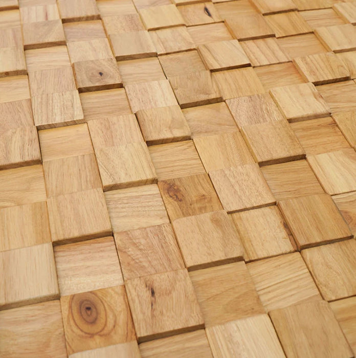 11 PCS Natural Rubber Oak Solid Wood Tile Backsplash 3D Pattern Panel Wooden Mosaic Wall Tiles DQ015 - My Building Shop