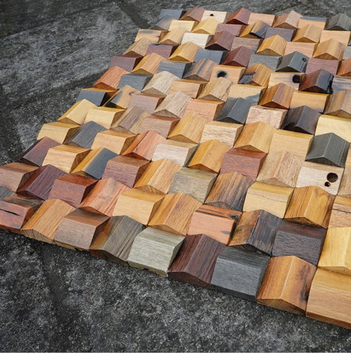 11 PCS Natural Ancient Boat Wood Backsplash Wall Mosaic Tile 3D Pattern Panel Wooden Tiles DQ042 - My Building Shop