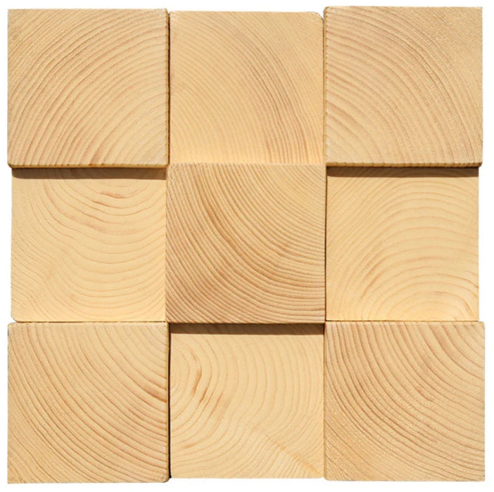 11 PCS Natural Pine Wood Wall Tile Backsplash 3D Pattern Panel Wood Mosaic Tiles DQ005 - My Building Shop