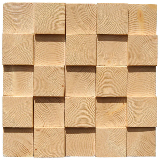 11 PCS Natural Wood Wall Tile Backsplash 3D Pattern Panel Pine Wood Mosaic Tiles DQ006 - My Building Shop