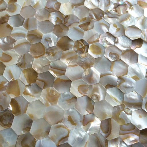 2mm Thickness Seamless Hexagon Mother Of Pearl Mosaic Kitchen Backsplash Bathroom Shell Tile MOPSL102 - My Building Shop