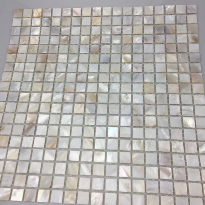 2mm Thickness 15mm Natural White Mother of Pearl Shell Mosaic Kitchen Backsplash Bathroom Wall Tile MOPSL036 - My Building Shop