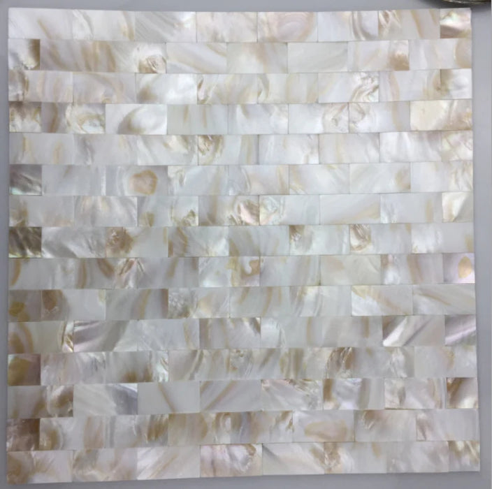 2mm Thickness 1"x2" Seamless Brick Mother Of Pearl Tile Backsplash Natural White Shell Mosaic Bathroom Wall Tiles MOPSL035 - My Building Shop