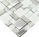 5 PCS Crystal white glass mix silver stainless steel metal aluminum mosaic SSMT104 kitchen bathroom glass backsplash wall tile - My Building Shop