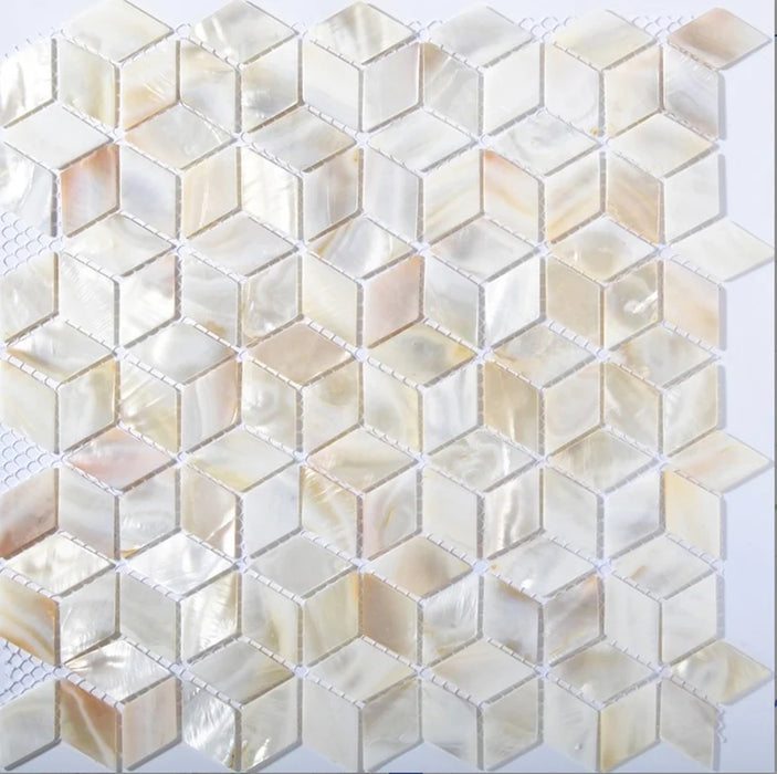 Rhombus Diamond Mother of Pearl Mosaic Tile For Bathroom Kitchen Wall Spa Shower Backsplash Tile MOP0944 - My Building Shop