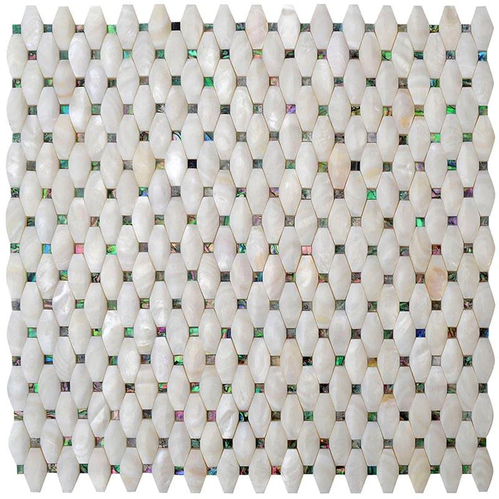 White Mother of Pearl Pillow With Abalone Dots Shell Mosaic Backsplash Wall Tile For Kitchen Bathroom MOP110303 - My Building Shop