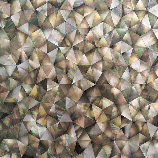 Black Gold Triangle Mother of Pearl Shell Mosaic Kitchen Backsplash Bathroom Wall Tile MOP110304 - My Building Shop